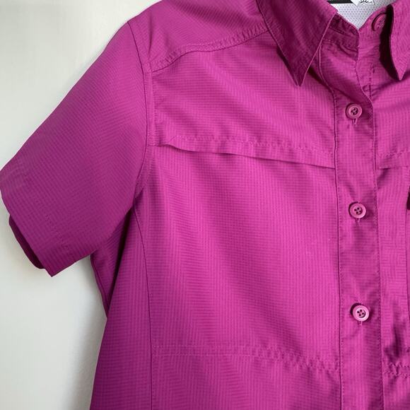 HABIT Women's M Fishing Shirt Short Sleeve V Neck Pink Outdoor Solar Factor 40+ - Picture 5 of 12